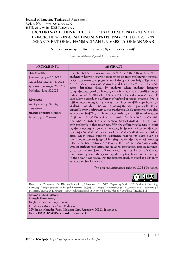 (PDF) Exploring Students’ Difficulties in Learning Listening ...