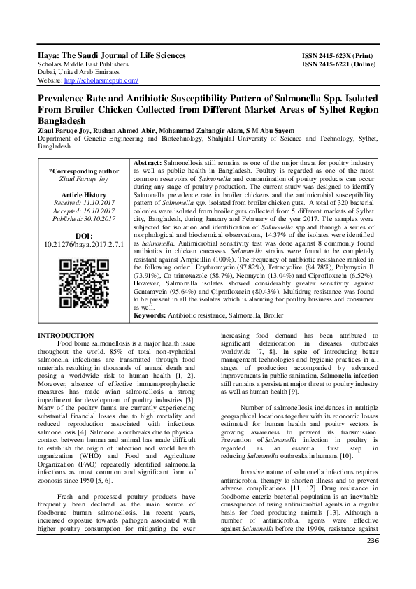 (PDF) Prevalence Rate and Antibiotic Susceptibility Pattern of ...