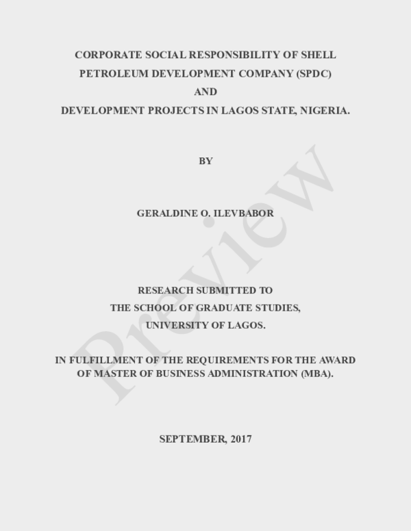 (PDF) Corporate Social Responsibility (CSR) of Shell Petroleum ...