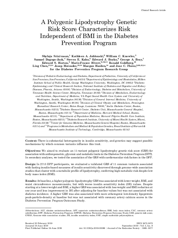 (PDF) A Polygenic Lipodystrophy Genetic Risk Score Characterizes Risk ...