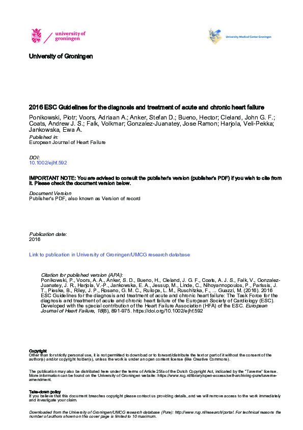 (PDF) 2016 ESC Guidelines for the diagnosis and treatment of acute and ...