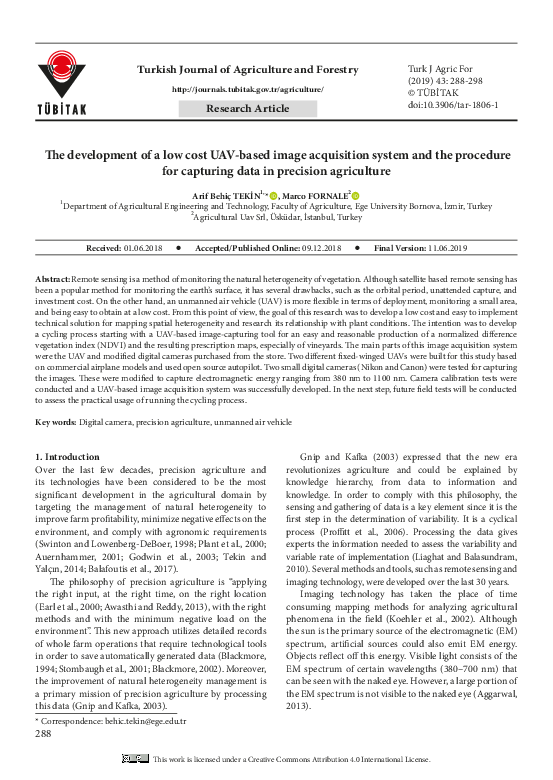 (PDF) The development of a low cost UAV-based image acquisition system ...