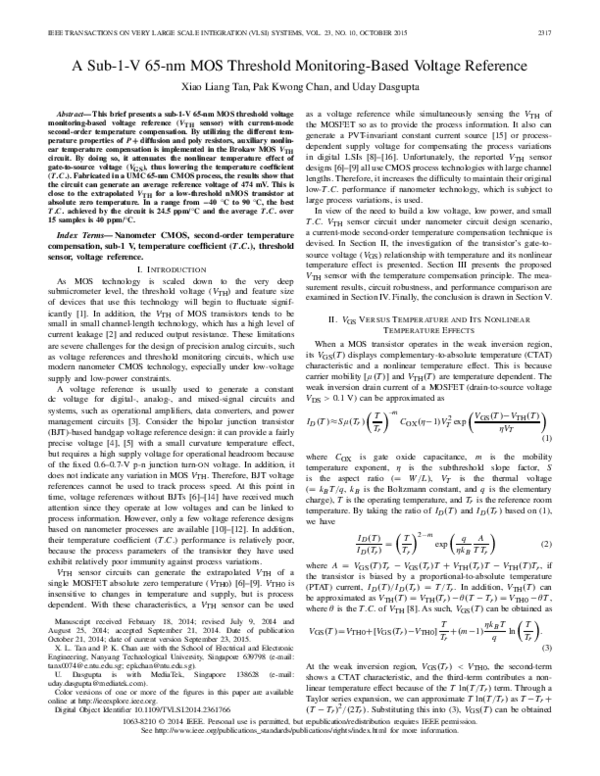 (PDF) A Sub-1-V 65-nm MOS Threshold Monitoring-Based Voltage Reference