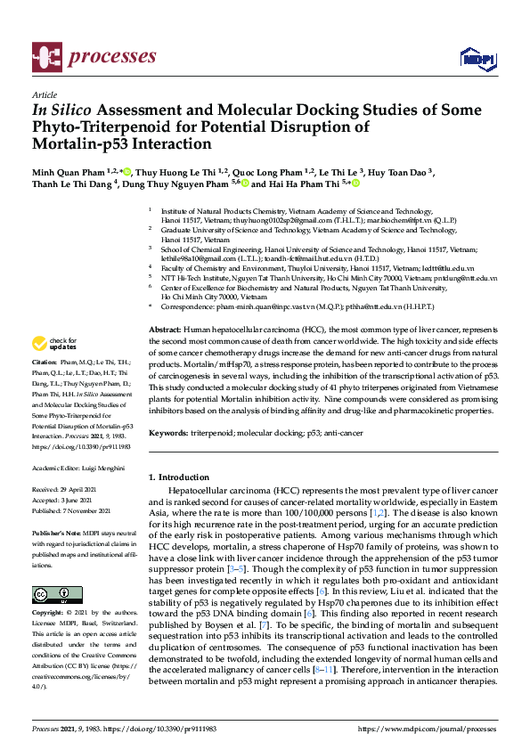 (PDF) In silico Assessment and Molecular Docking Studies of Some Phyto ...