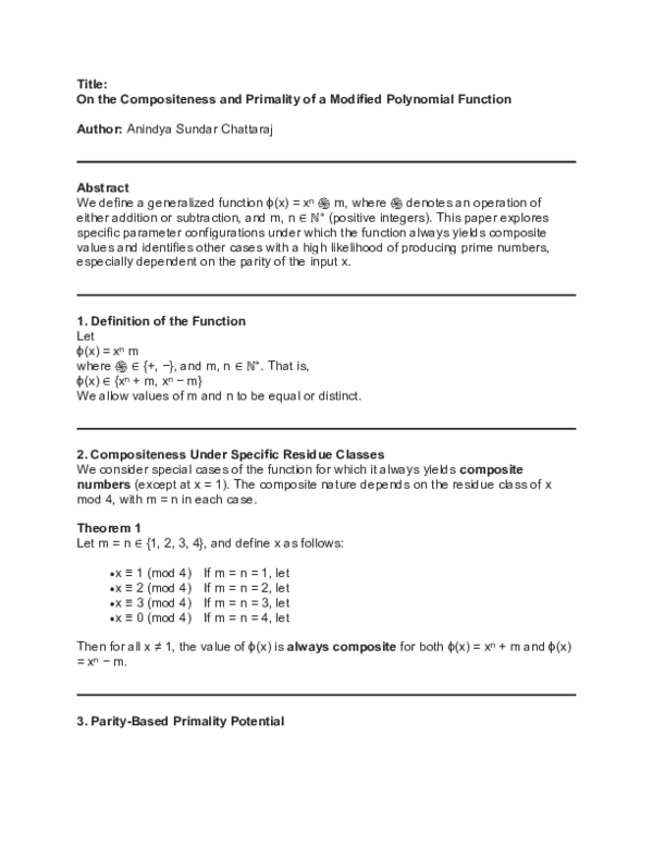 (PDF) Prime Generating functions also giving composite numbers