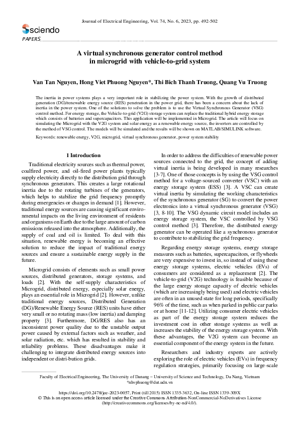 (PDF) A virtual synchronous generator control method in microgrid with ...