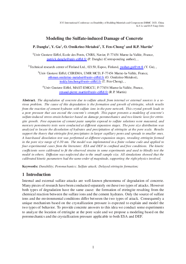 (PDF) Modeling the Sulfate-induced Damage of Concrete