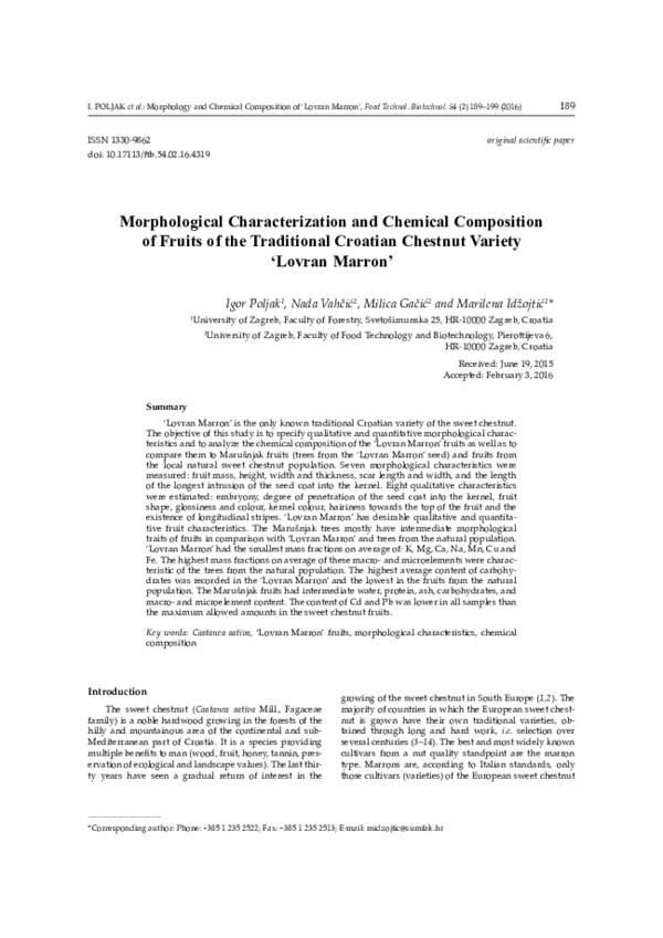 (PDF) Morphological Characterization and Chemical Composition of Fruits ...