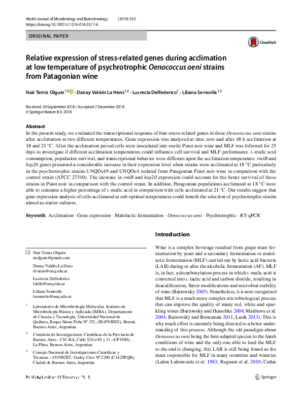 (PDF) Relative expression of stress-related genes during acclimation at ...