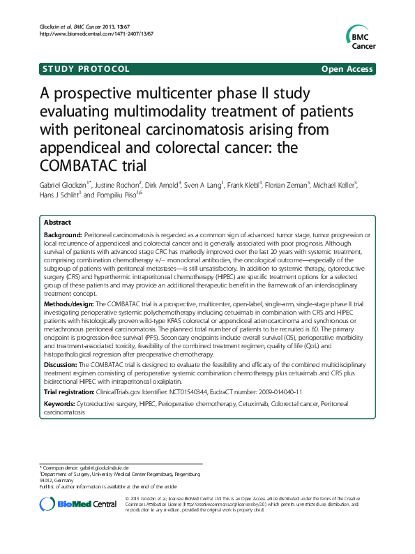 (PDF) A prospective multicenter phase II study evaluating multimodality ...