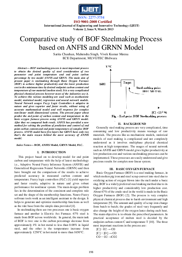 (PDF) Comparative study of BOF Steelmaking Process based on ANFIS and ...
