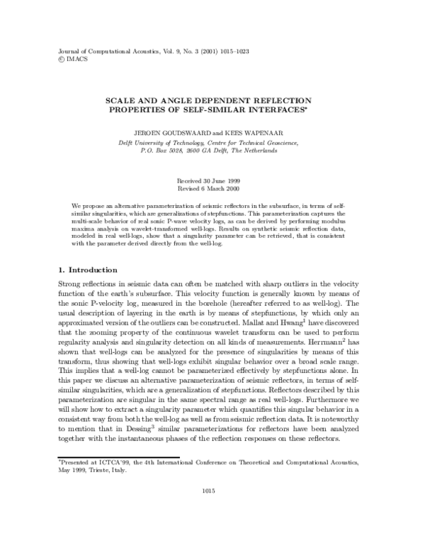 (PDF) Scale and Angle Dependent Reflection Properties of Self-Similar ...