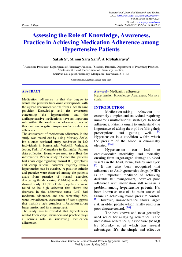 (PDF) Assessing the Role of Knowledge, Awareness, Practice in Achieving ...