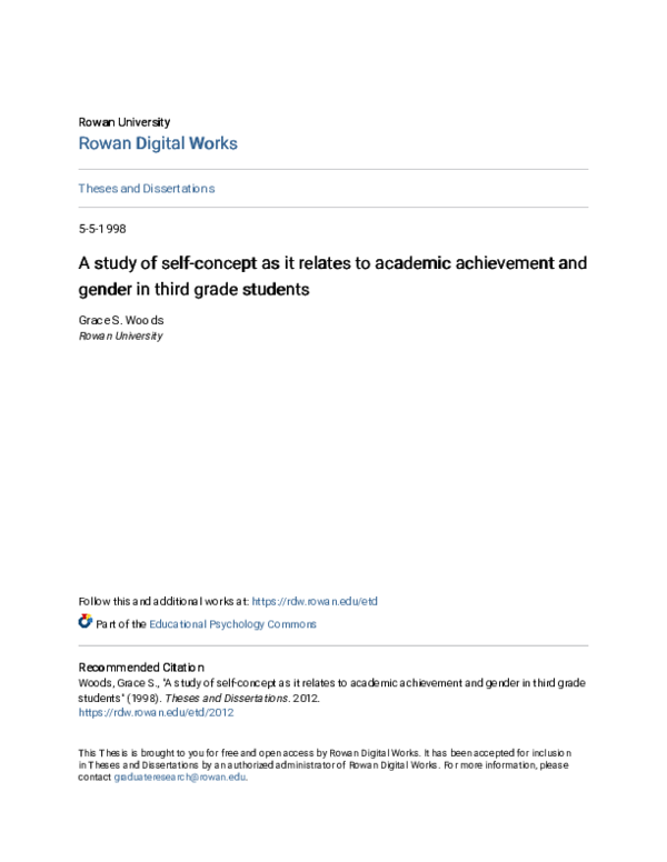 (PDF) A study of self-concept as it relates to academic achievement and ...