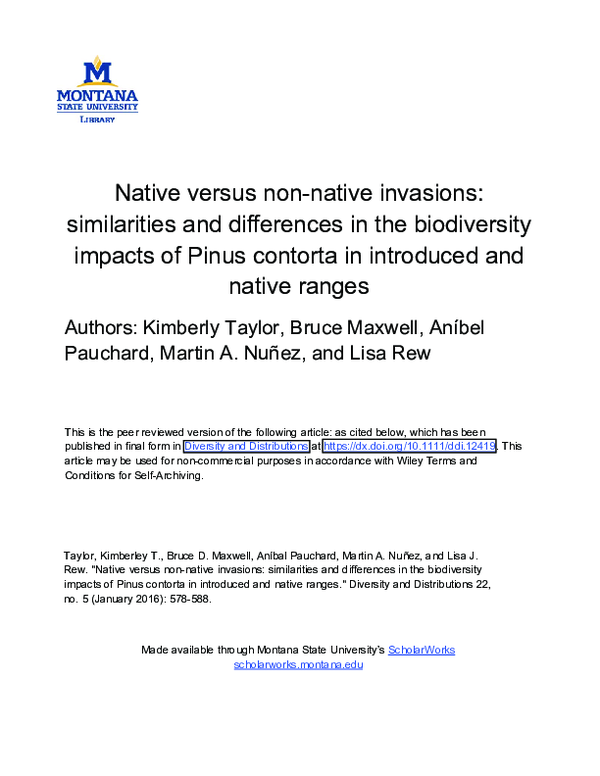 (PDF) Native versus non-native invasions: similarities and differences ...
