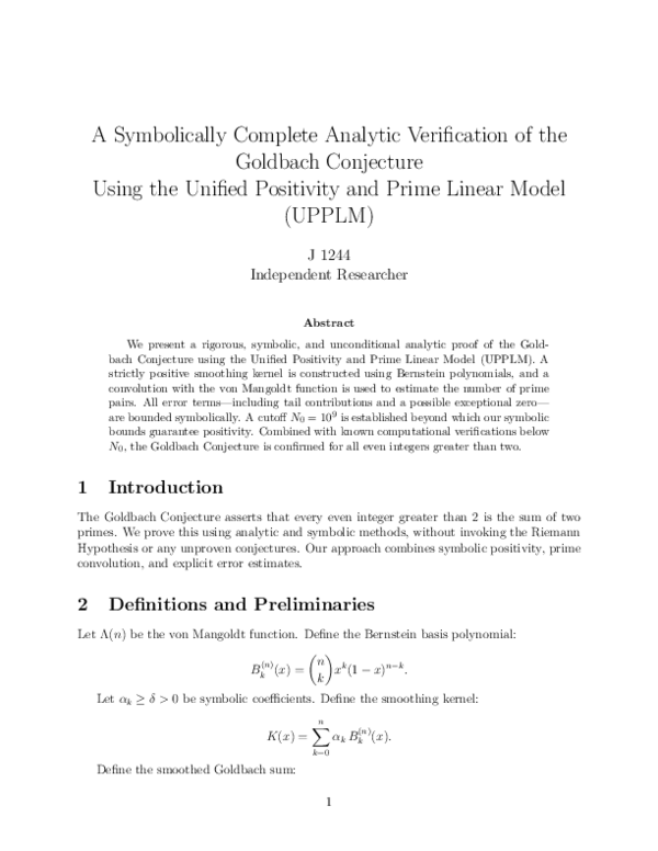 (PDF) A Symbolically Complete Analytic Verification of the Goldbach ...