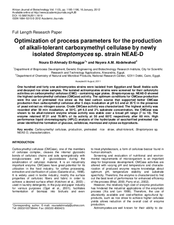 (PDF) Optimization of process parameters for the production of alkali ...