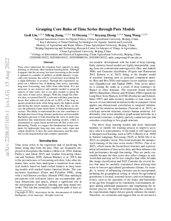 (PDF) Grasping Core Rules of Time Series through Pure Models