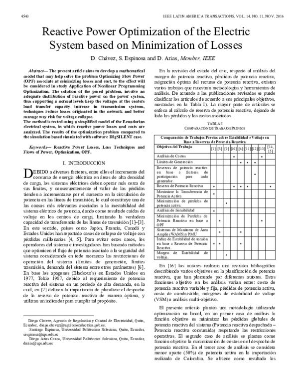 (PDF) Reactive Power Optimization of the Electric System based on ...