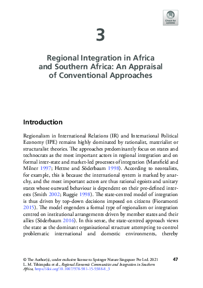 (PDF) Regional Integration in Africa and Southern Africa: An Appraisal ...