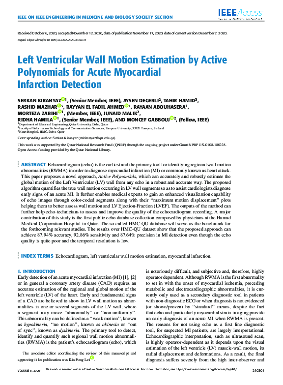 (PDF) Left Ventricular Wall Motion Estimation by Active Polynomials for ...