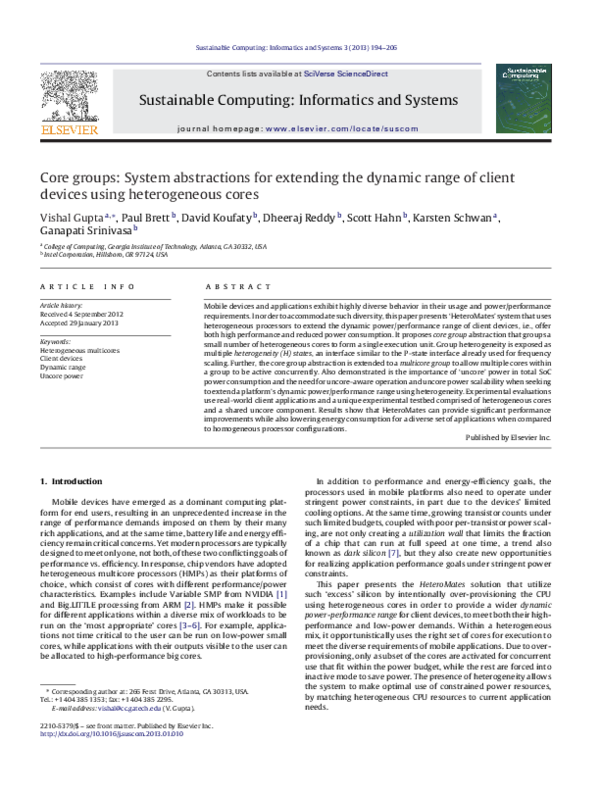 (PDF) Core groups: System abstractions for extending the dynamic range ...