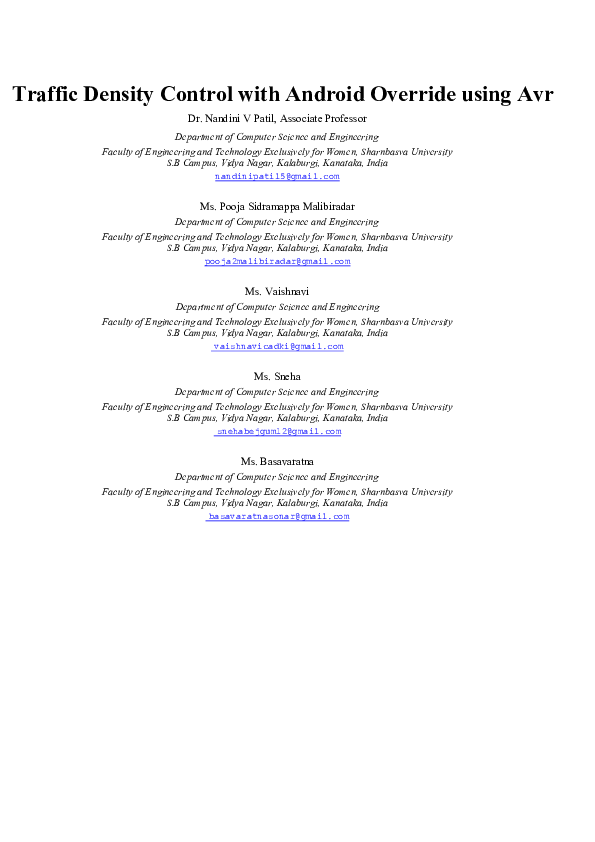 (PDF) Traffic Density Control with Android Override using Avr