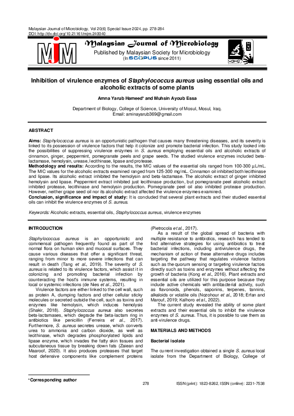 (PDF) Malaysian Journal of Microbiology