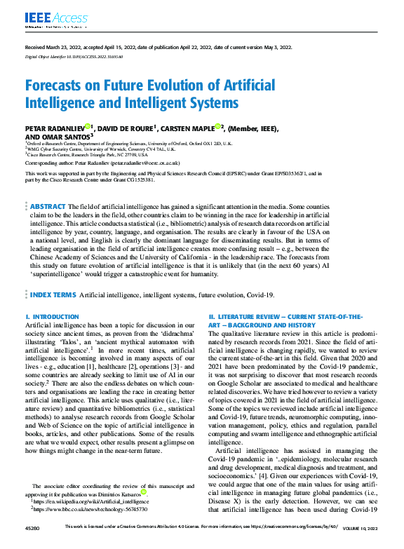 (PDF) Forecasts on Future Evolution of Artificial Intelligence and ...