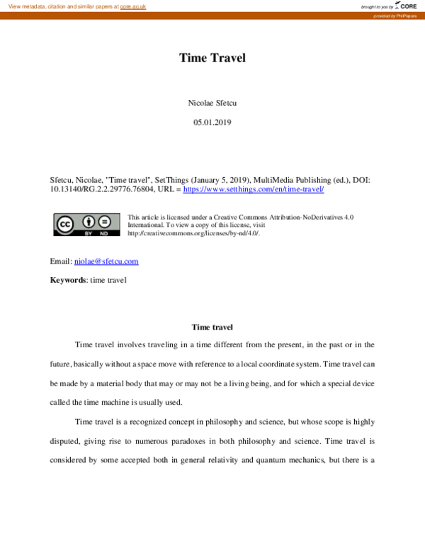(PDF) Time Travel