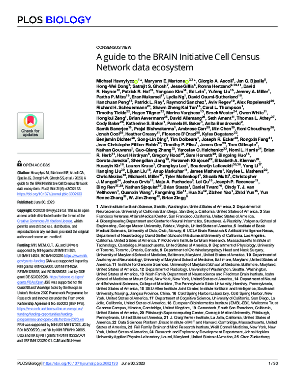 (PDF) A guide to the BRAIN Initiative Cell Census Network data ecosystem