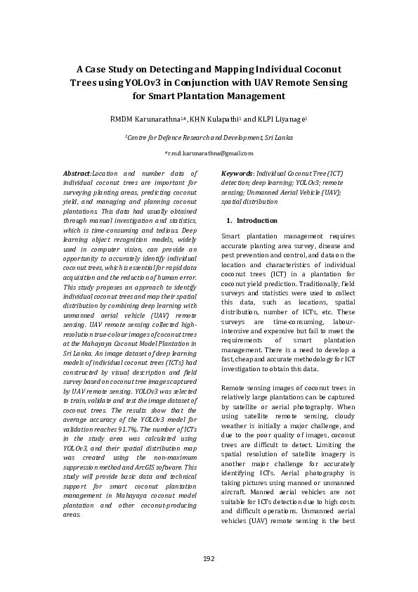 (PDF) A Case Study on Detecting and Mapping Individual Coconut Trees ...