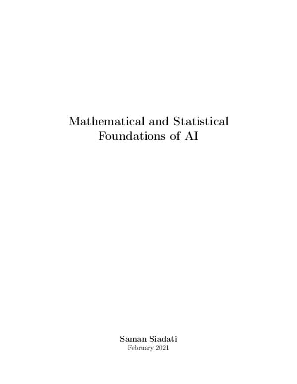 (PDF) Mathematical and Statistical Foundations of AI