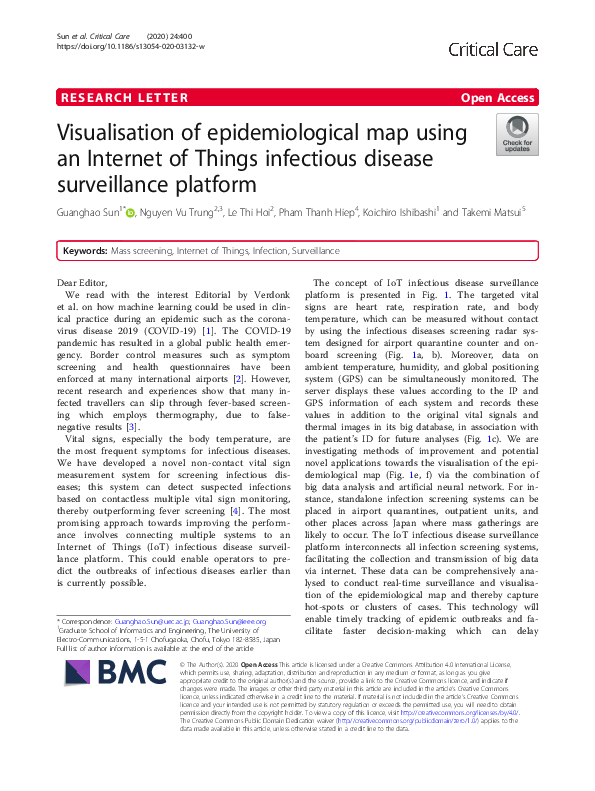 (PDF) Visualisation of epidemiological map using an Internet of Things ...