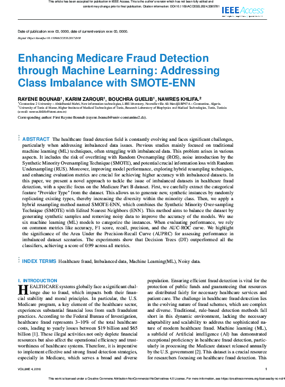 (PDF) Enhancing Medicare Fraud Detection through Machine Learning ...