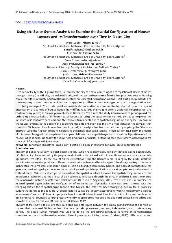 (PDF) Using the Space Syntax Analysis to Examine the Spatial ...