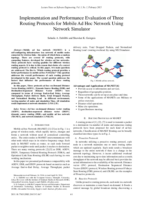 (PDF) Implementation and Performance Evaluation of Three Routing ...
