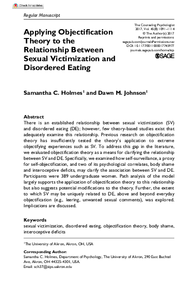 (PDF) Applying Objectification Theory to the Relationship Between ...