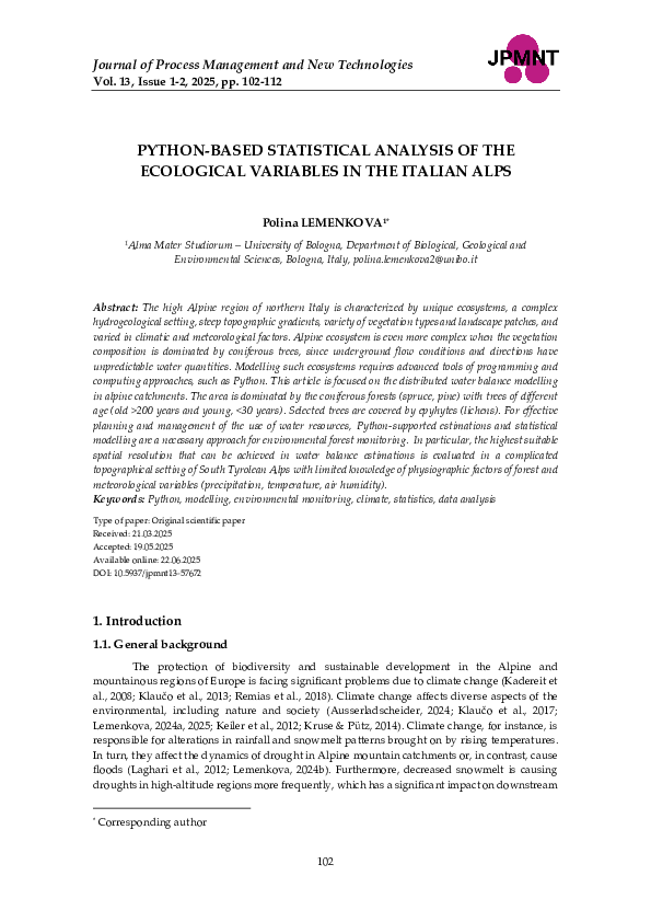 (PDF) Python-based statistical analysis of the ecological variables in ...