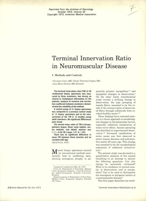 (PDF) Terminal Innervation Ratio in Neuromuscular Disease