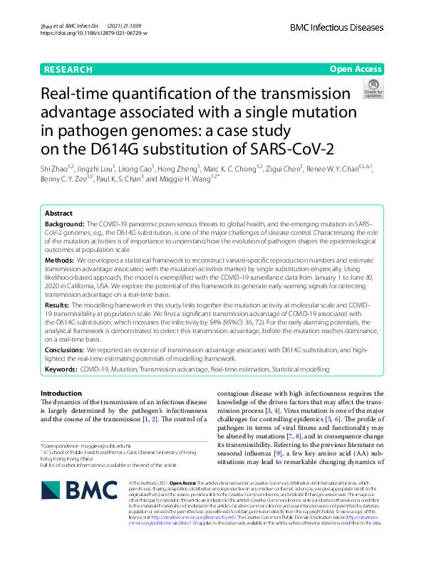 (PDF) Real-time quantification of the transmission advantage associated ...