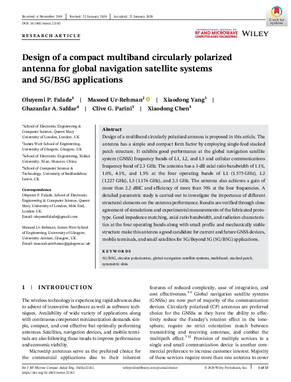 (PDF) Design of a compact multiband circularly polarized antenna for ...