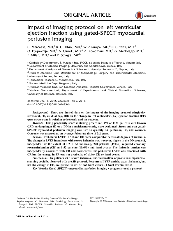 (PDF) Impact of imaging protocol on left ventricular ejection fraction ...