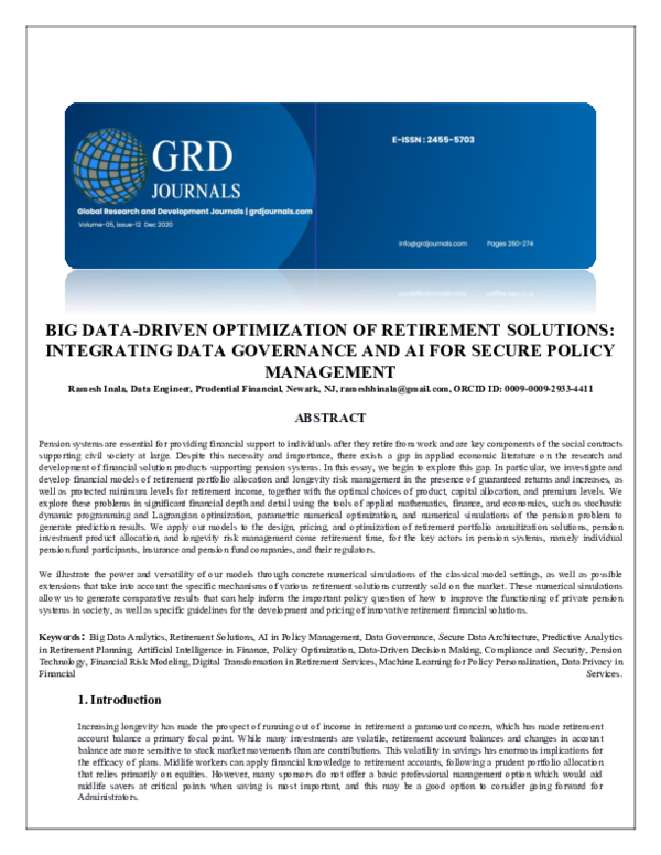 (PDF) BIG DATA-DRIVEN OPTIMIZATION OF RETIREMENT SOLUTIONS: INTEGRATING ...