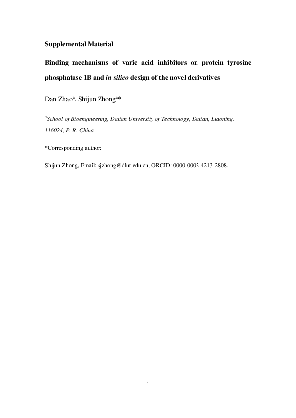 (PDF) Binding mechanisms of varic acid inhibitors on protein tyrosine ...