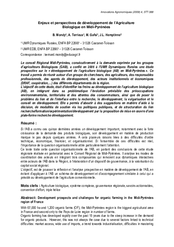 (PDF) Development prospects and challenges for organic farming in the ...