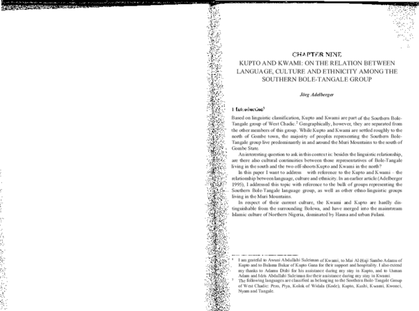 (PDF) Kupto and Kwami - on the relation between language, culture and ...