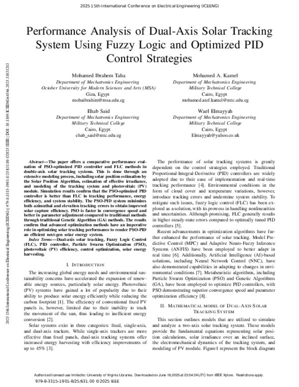 (PDF) Performance Analysis of Dual-Axis Solar Tracking System Using ...