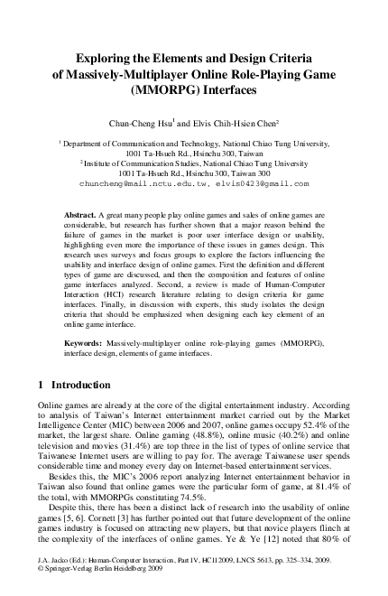 (PDF) Exploring the Elements and Design Criteria of Massively ...