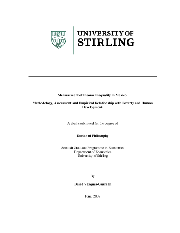 (PDF) Measurement of income inequality in Mexico: methodology ...